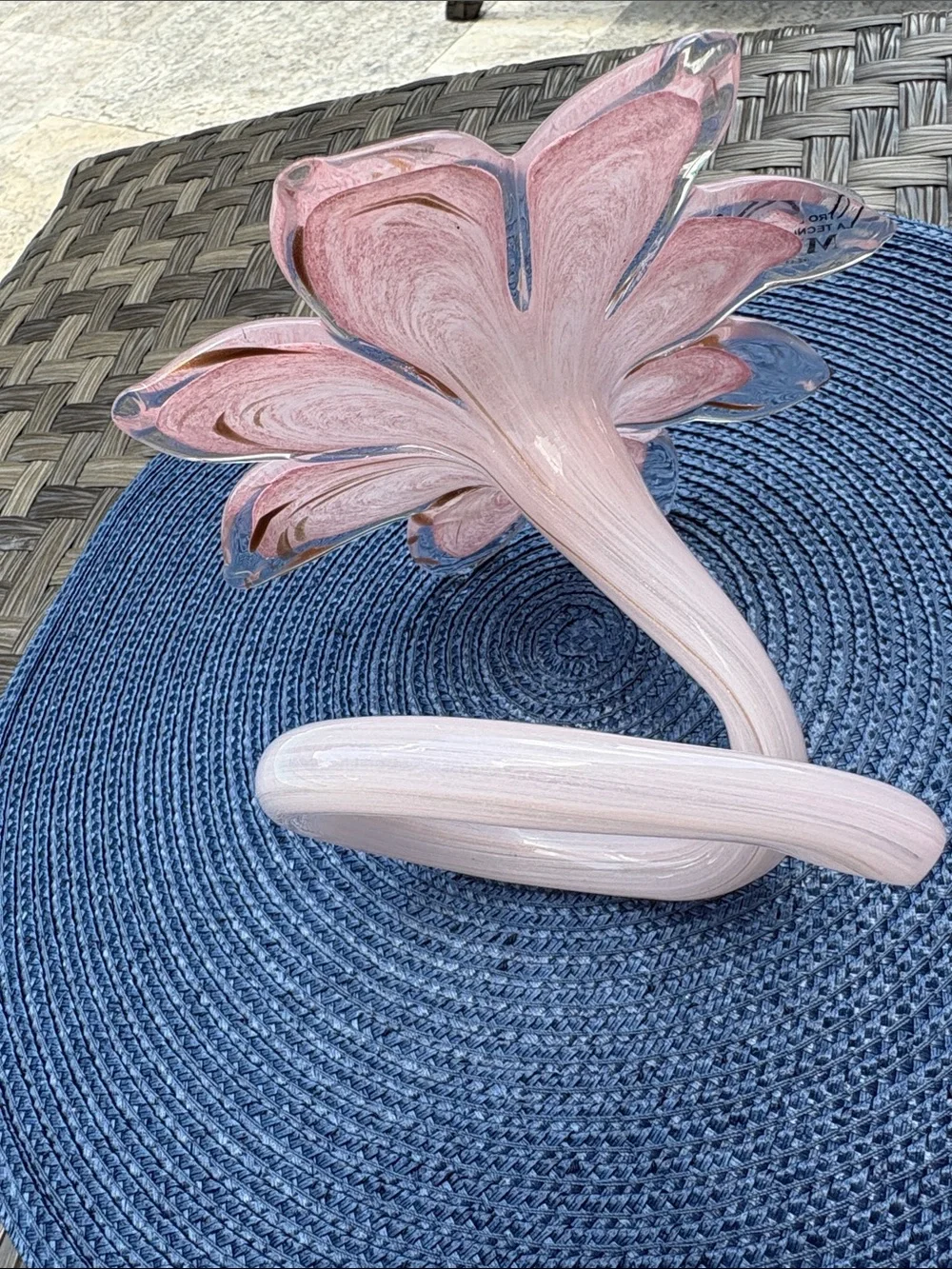 Murano Pink Petal Glass Bud Vase and Decor — Floral Vanity Accent